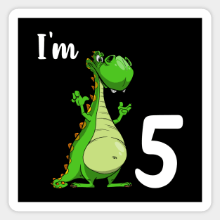 I'm 5 Dino kid's birthday party Sticker